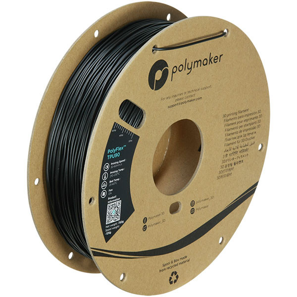 Polymaker PolyFlex TPU-90A filament 1,75 mm Black 0,75 kg 70291 PD02001 PM70291 DFP14018 - 1