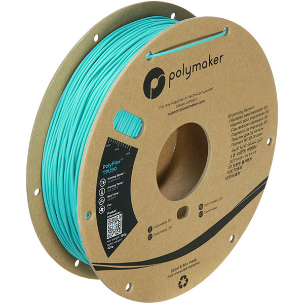 Polymaker PolyFlex TPU-90A filament 1,75 mm Teal 0,75 kg 70832 PD02005 PM70832 DFP14014 - 1