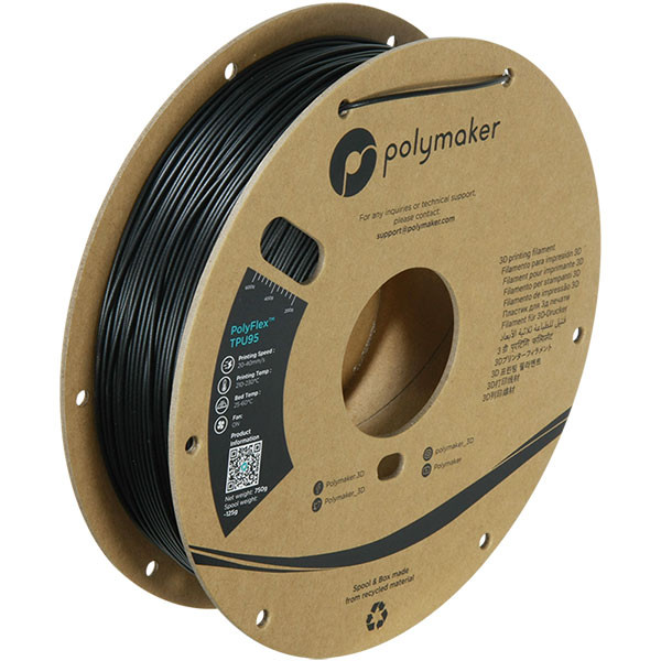 Polymaker PolyFlex TPU-95A filament 1,75 mm Black 0,75 kg 70107 PD01001 PM70107 DFP14026 - 1