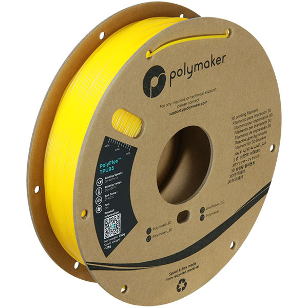 Polymaker PolyFlex TPU-95A filament 1,75 mm Yellow 0,75 kg 70109 PD01004 PM70109 DFP14022 - 1