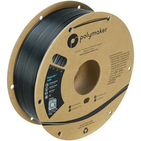 Polymaker PolyLite ABS filament 1,75 mm Black 1 kg 70627 PE01001 PM70627 DFP14046 - 1