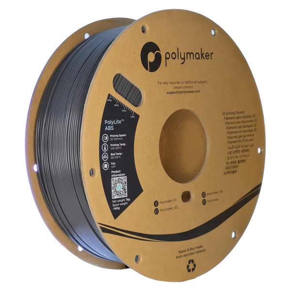 Polymaker PolyLite ABS filament 1,75 mm Dark Grey 1 kg PE01028 DFP14272 - 1