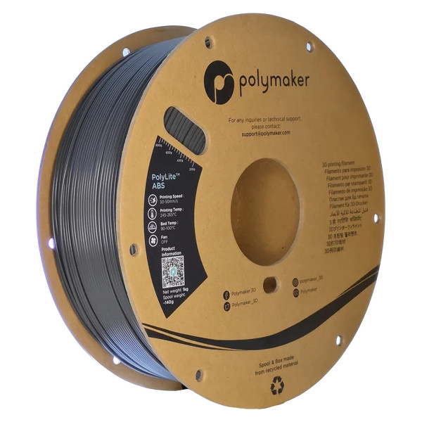Polymaker PolyLite ABS filament 1,75 mm Dark Grey 1 kg PE01028 DFP14272 - 1
