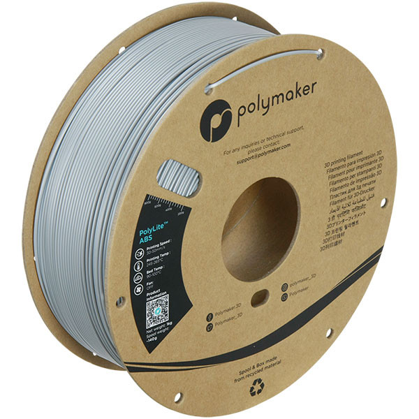Polymaker PolyLite ABS filament 1,75 mm Grey 1 kg 70641 PE01003 PM70641 DFP14038 - 1
