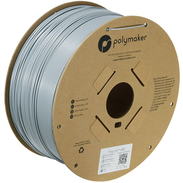 Polymaker PolyLite ABS filament 1,75 mm Grey 3 kg PE01024 DFP14275 - 1