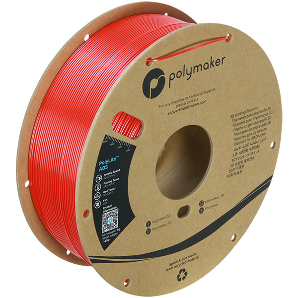 Polymaker PolyLite ABS filament 1,75 mm Red 1 kg 70637 PE01004 PM70637 DFP14044 - 1