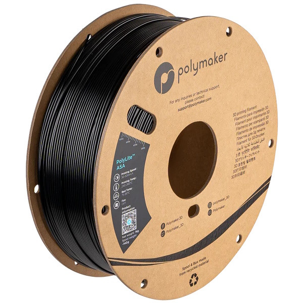 Polymaker PolyLite ASA filament 1,75 mm Black 1 kg DFP14054 - 1
