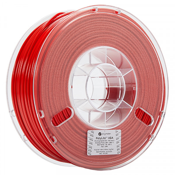 Polymaker PolyLite ASA filament 2,85 mm Red 1 kg 70861 PF01013 PM70861 DFP14188 - 1