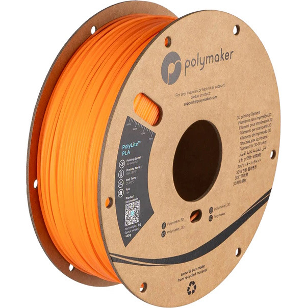 Polymaker PolyLite Luminous PLA Orange filament 1,75 mm 1 kg PA02090 DFP14398 - 2