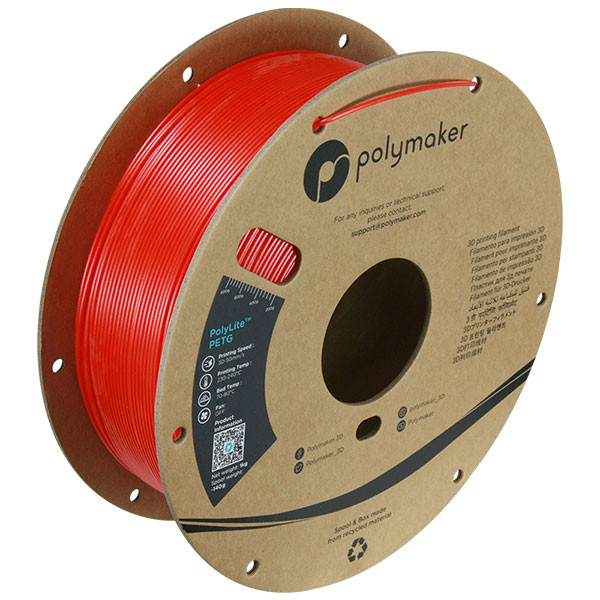 Polymaker PolyLite PETG filament 1,75 mm Red 1 kg 70643 PB01004 PM70643 DFP14206 - 1