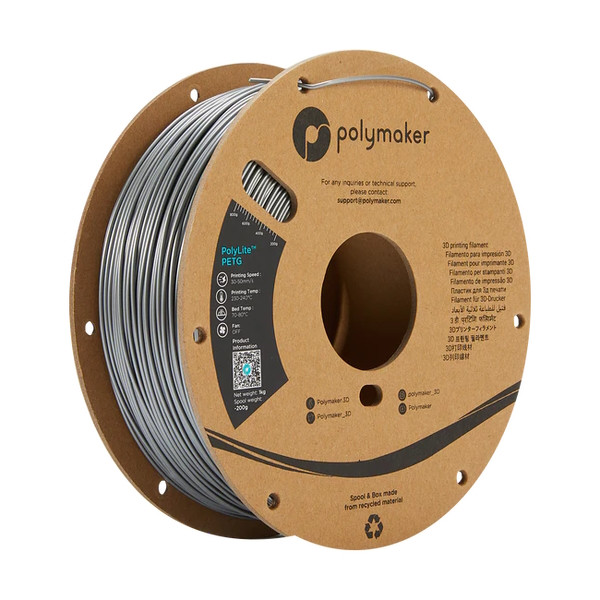 Polymaker PolyLite PETG filament 1,75 mm Silver 1 kg PB01012 DFP14297 - 1