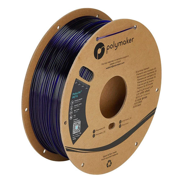 Polymaker PolyLite PETG filament 1,75 mm Translucent Blue 1 kg PB01032 DFP14295 - 1