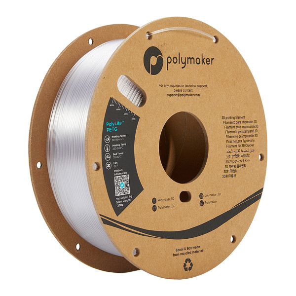Polymaker PolyLite PETG filament 1,75 mm Transparent 1 kg DFP14210 - 1