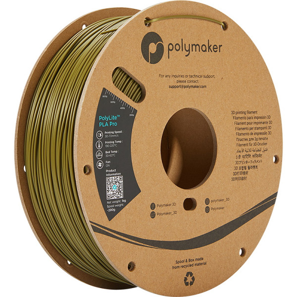 Polymaker PolyLite PLA PRO filament 1,75 mm Army Green 1 kg PA07006 DFP14257 - 1