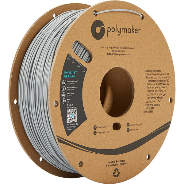 Polymaker PolyLite PLA PRO filament 1,75 mm Grey 1 kg PA07003 DFP14253 - 1