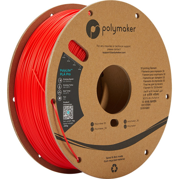 Polymaker PolyLite PLA PRO filament 1,75 mm Red 1 kg PA07004 DFP14255 - 1
