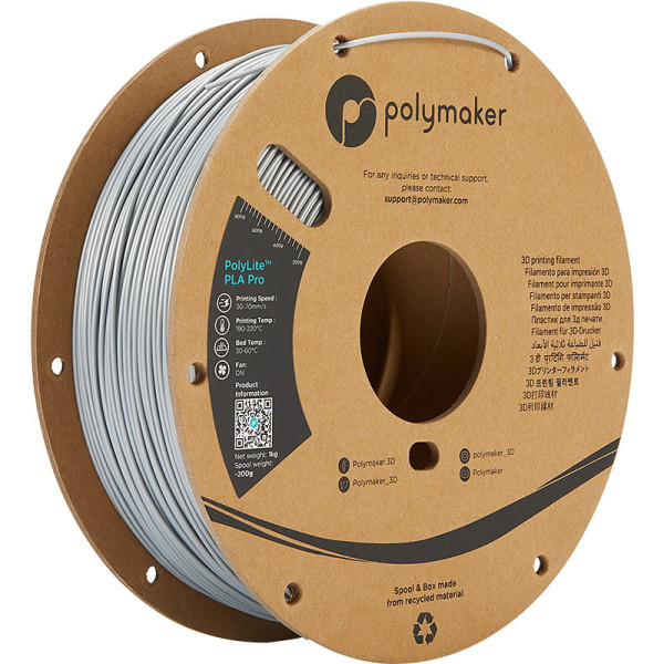 Polymaker PolyLite PLA PRO filament 1,75 mm Silver 1 kg PA07007 DFP14262 - 1