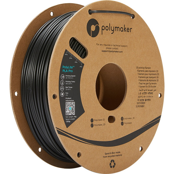 Polymaker PolyLite PLA PRO filament 2,85 mm Black 1 kg PA07013 DFP14250 - 1