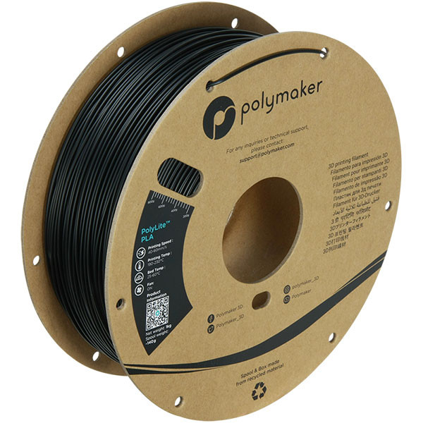 Polymaker PolyLite PLA filament 1,75 mm Black 1 kg DFP14082 - 1