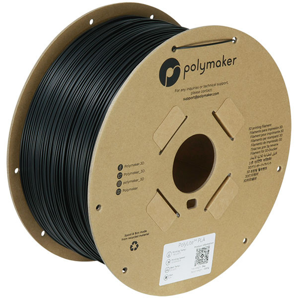 Polymaker PolyLite PLA filament 1,75 mm Black 3 kg 70595 PA02037 PM70595 DFP14076 - 1