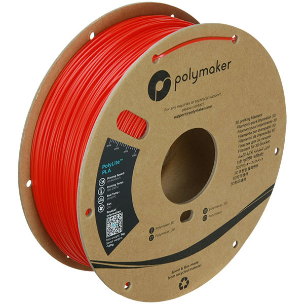 Polymaker PolyLite PLA filament 1,75 mm Red 1 kg DFP14072 - 1