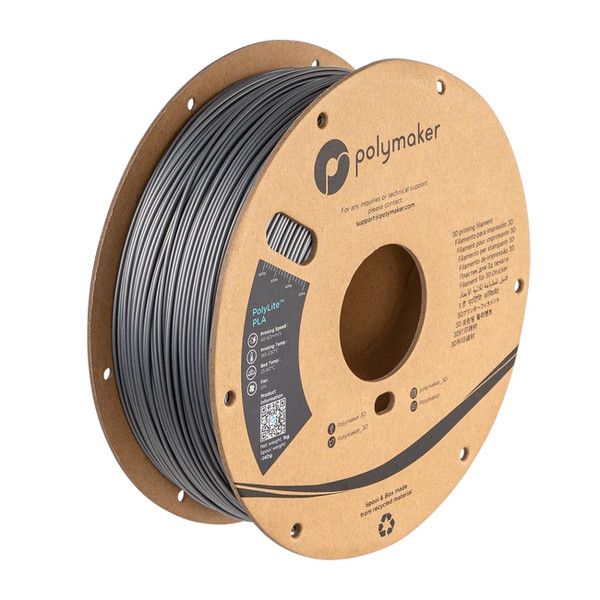 Polymaker PolyLite PLA filament 1,75 mm Steel Grey 1 kg PA02065 DFP14301 - 1