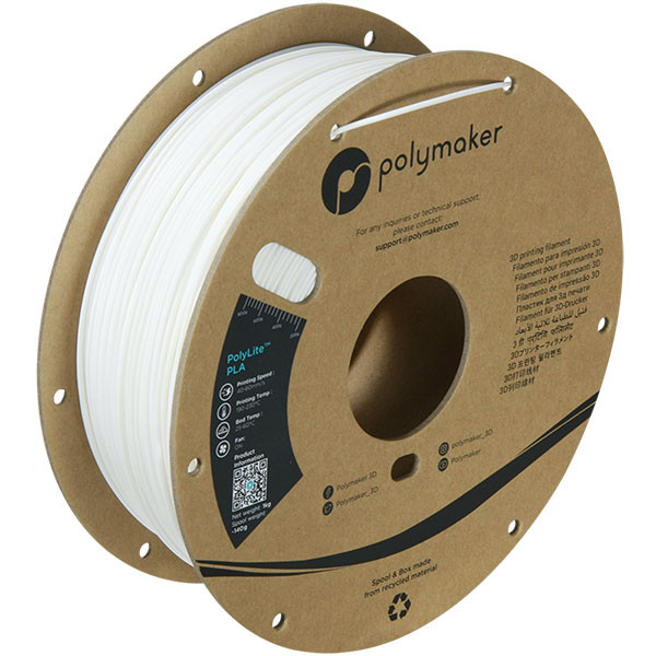Polymaker PolyLite PLA filament 1,75 mm White 1 kg DFP14074 - 1