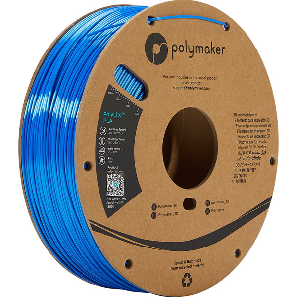 Polymaker PolyLite Silk PLA filament 1,75 mm Blue 1 kg PA03005 DFP14265 - 1