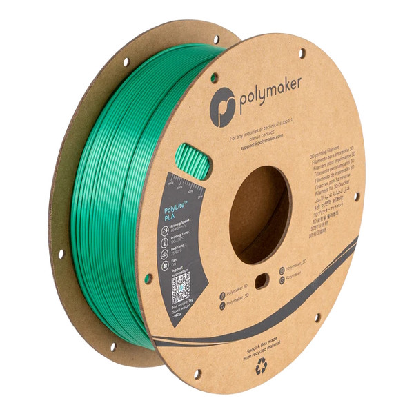 Polymaker PolyLite Silk PLA filament 1,75 mm Green 1 kg PA03011 DFP14327 - 1