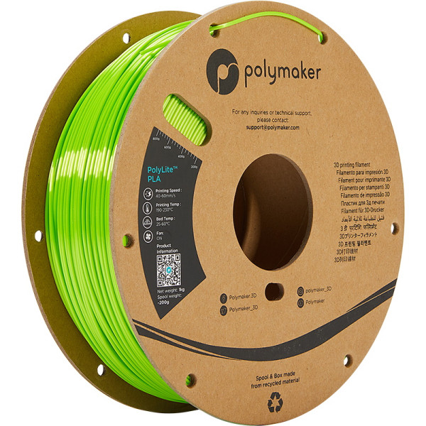 Polymaker PolyLite Silk PLA filament 1,75 mm Lime 1 kg PA03006 DFP14268 - 1