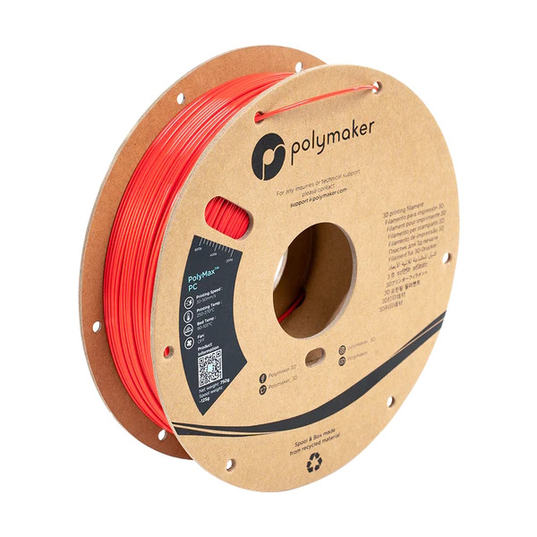 Polymaker PolyMax Tough PC filament 1,75 mm Red 0,75 kg PC02010 DFP14367 - 1