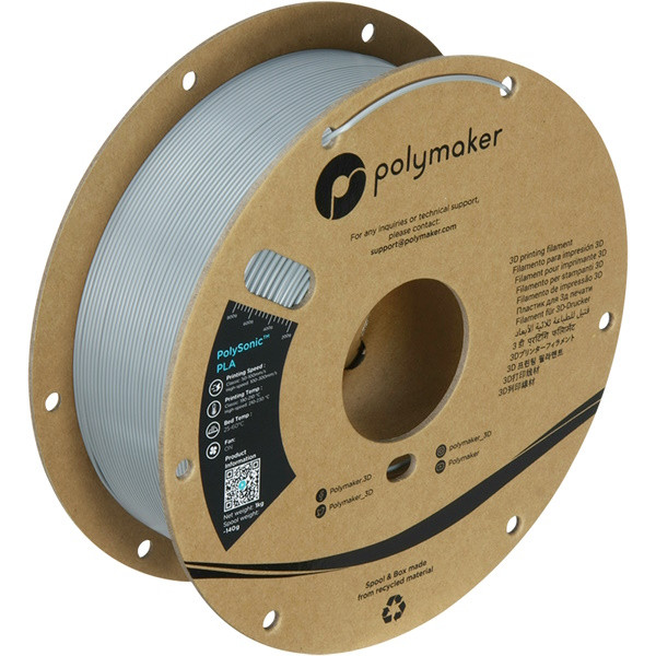 Polymaker PolySonic PLA filament 1,75 mm Grey 1 kg PA12003 DFP14377 - 1