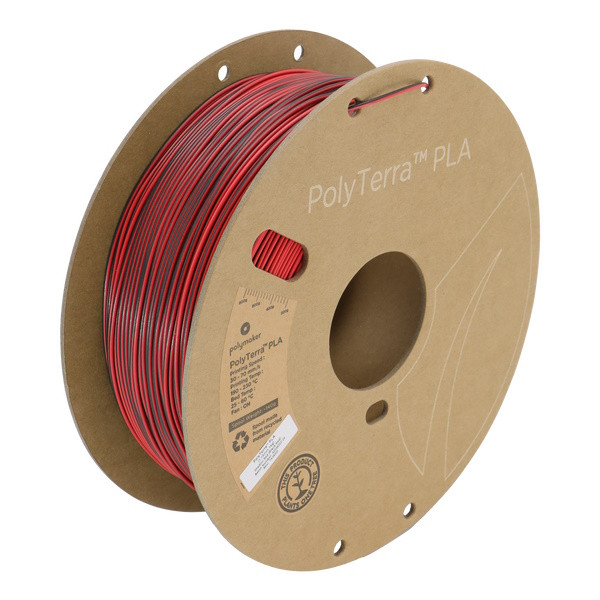 Polymaker PolyTerra Dual PLA filament 1,75 mm Shadow Red (Black-Red) 1 kg PA04022 DFP14383 - 2