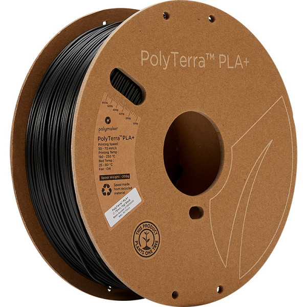 Polymaker PolyTerra PLA+ filament 1,75 mm Black 1 kg PM70945 DFP14242 - 1