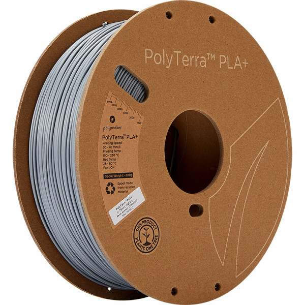Polymaker PolyTerra PLA+ filament 1,75 mm Grey 1 kg PM70947 DFP14244 - 1