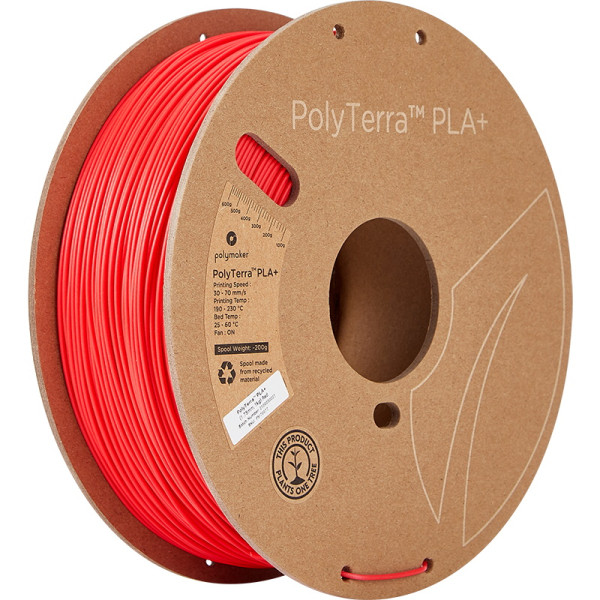 Polymaker PolyTerra PLA+ filament 1,75 mm Red 1 kg PM70977 DFP14246 - 1