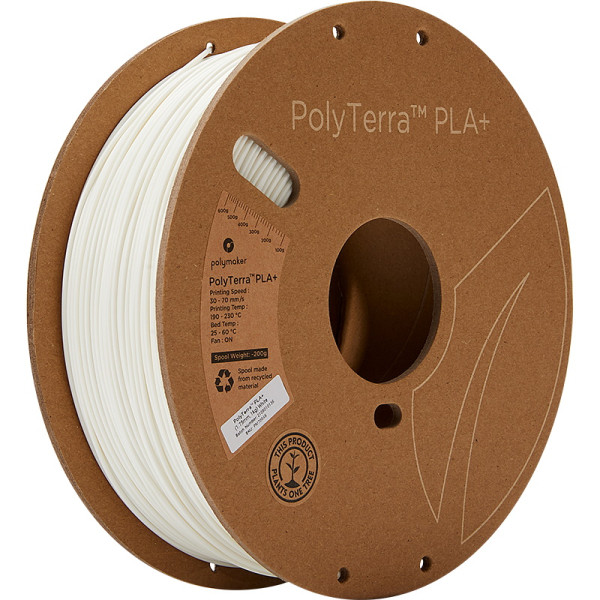 Polymaker PolyTerra PLA+ filament 1,75 mm White 1 kg PM70946 DFP14243 - 1
