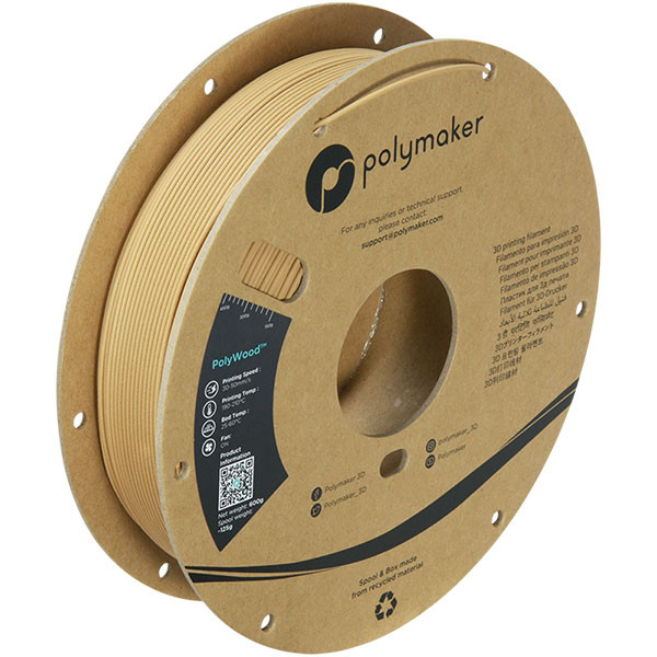 Polymaker PolyWood PLA filament 1,75 mm Brown 0,6 kg 70132 PA08005 PM70132 DFP14170 - 1