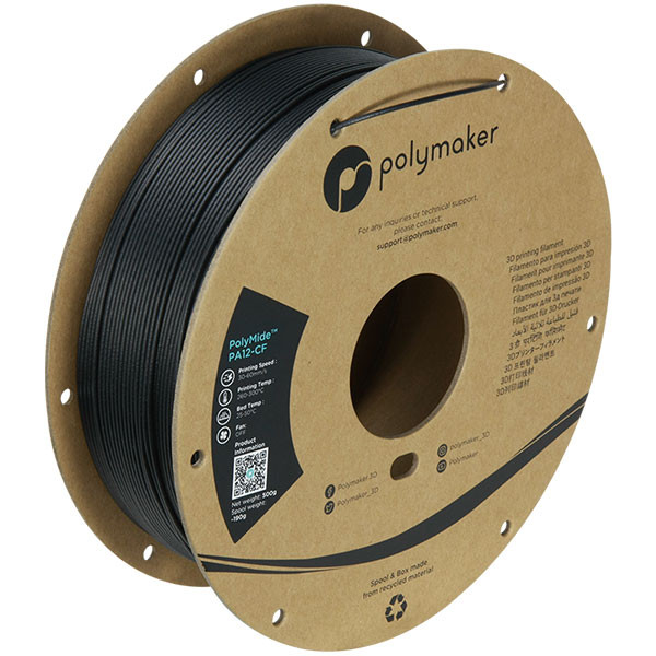 Polymaker Polymide PA12-CF filament 1,75 mm Black 0,5 kg PG04001 DFP14287 - 1