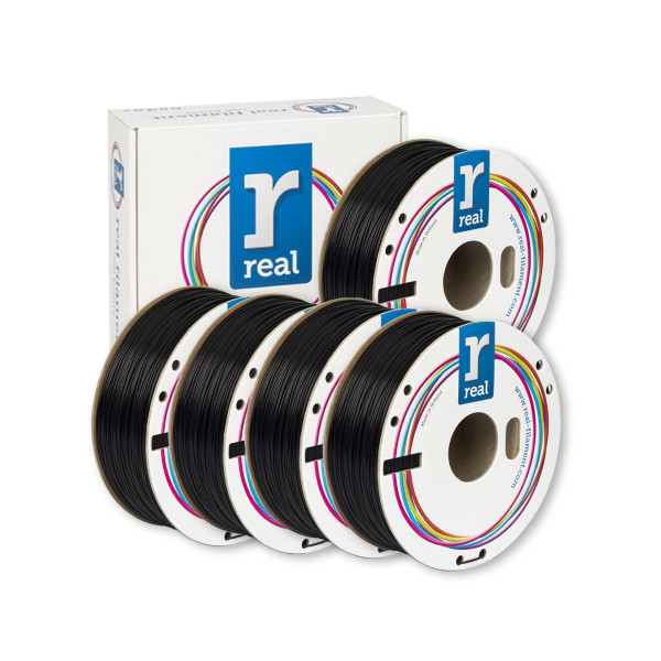 REAL Filament PLA Zwart 1,75 mm 5-pack 1 kg DHM10080 - 1