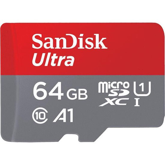 Op de loer liggen Verstikkend Bengelen Sandisk MicroSD Ultra A1 geheugenkaart class 10 inclusief adapter - 64GB  sandisk 123-3d.nl