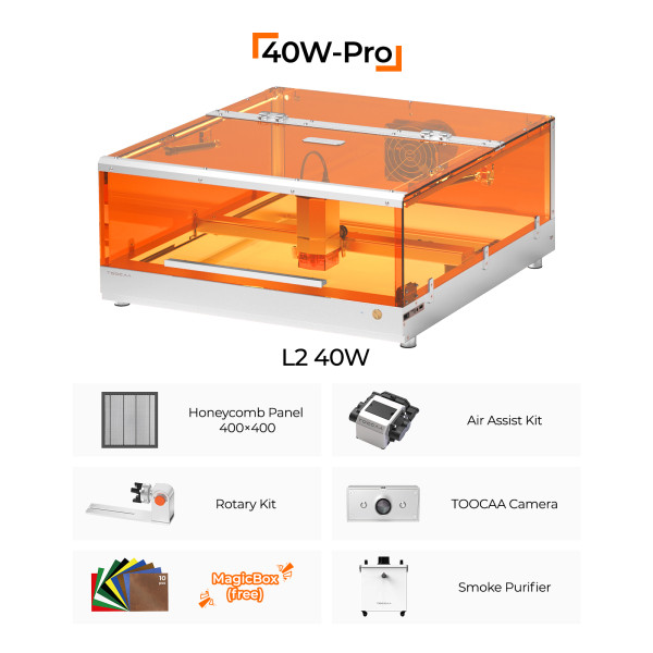 TOOCAA L2 Laser Engraver 40W Pro Bundle DKI00405 - 1