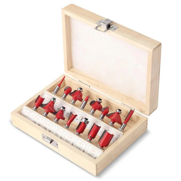 TwoTrees 6,35 mm Milling Bits for Woodworking - Set van 15 DAR02462 - 1