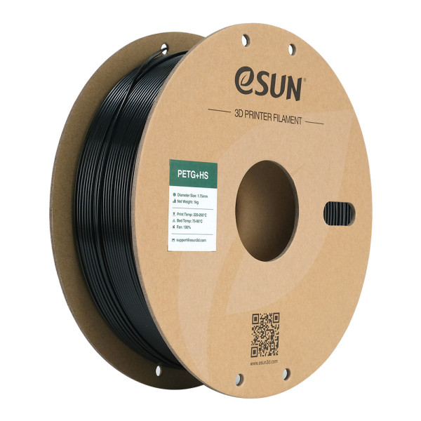 eSUN ePETG+HS - Zwart - 1,75 mm - 1 kg DFE20361 - 1