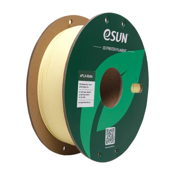 eSun ePLA-Matte filament 1,75 mm Almond Yellow 1 kg (paper spool)  DFE20257 - 1