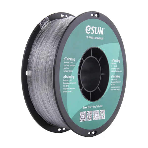 eSun eTwinkling filament 1,75 mm Silver 1 kg  DFE20271 - 1
